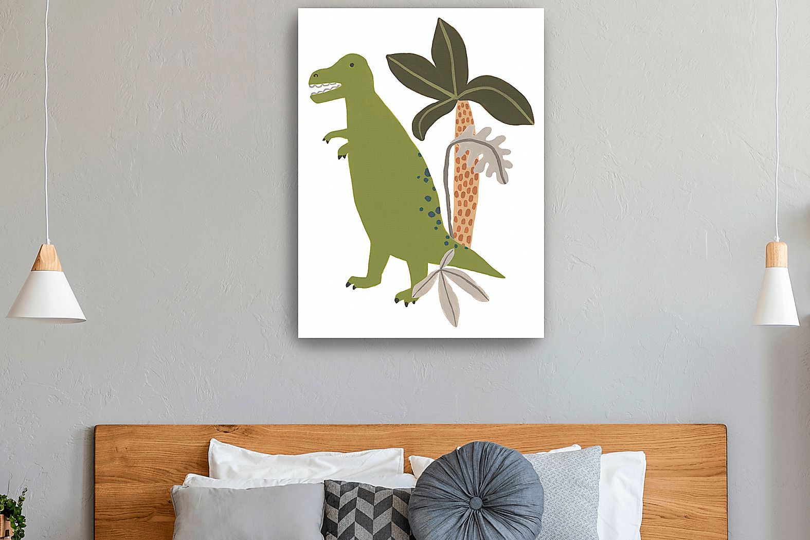 Rooms To Go Kids Hungry T-Rex III White Artwork